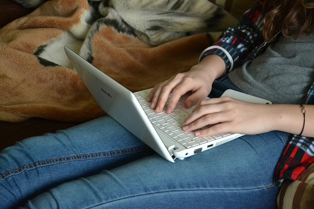 writing on a computer