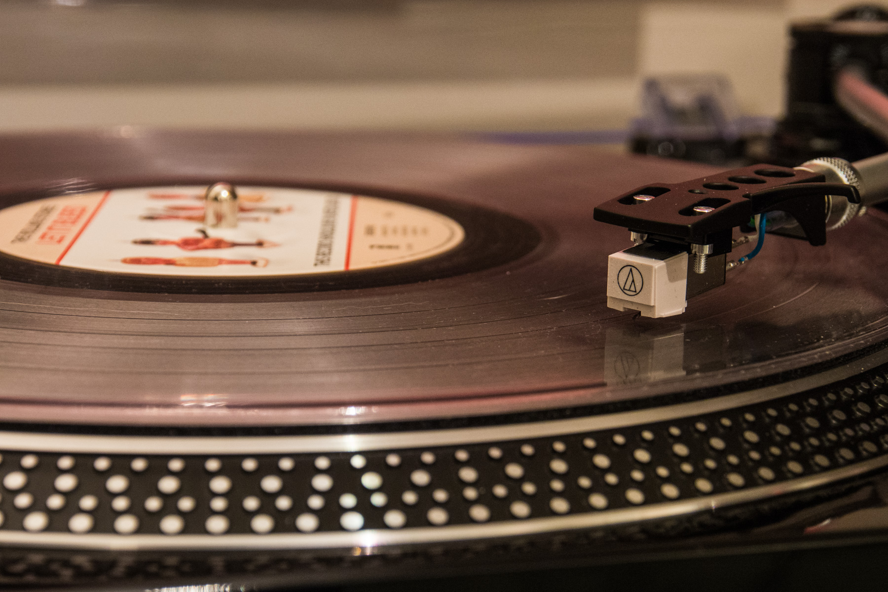 record spinning on a turntable