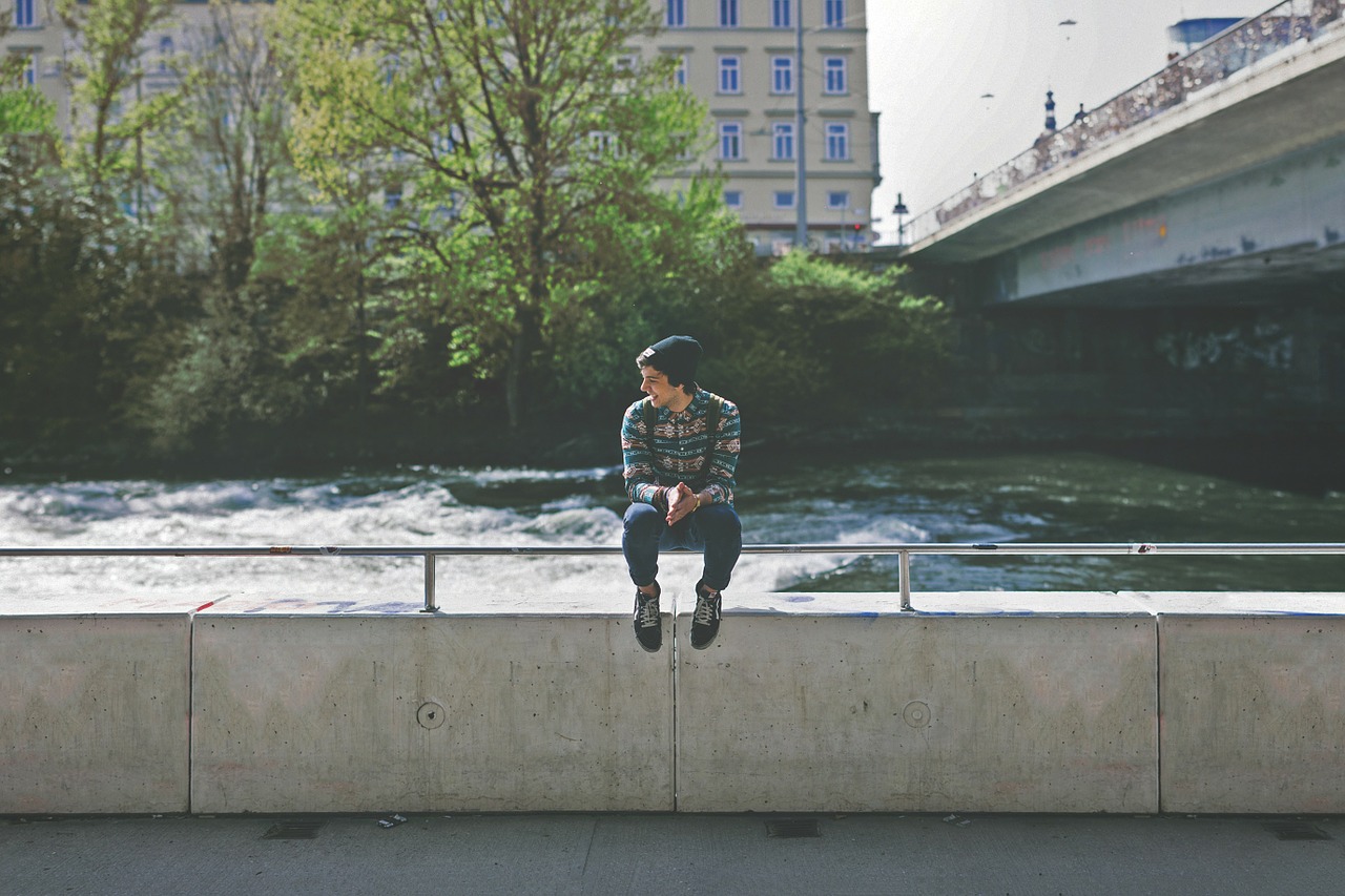 teenager-on-wall